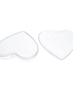 Plastik hjerte 2-delt transparent