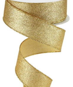 Satinbånd guld glitter lame