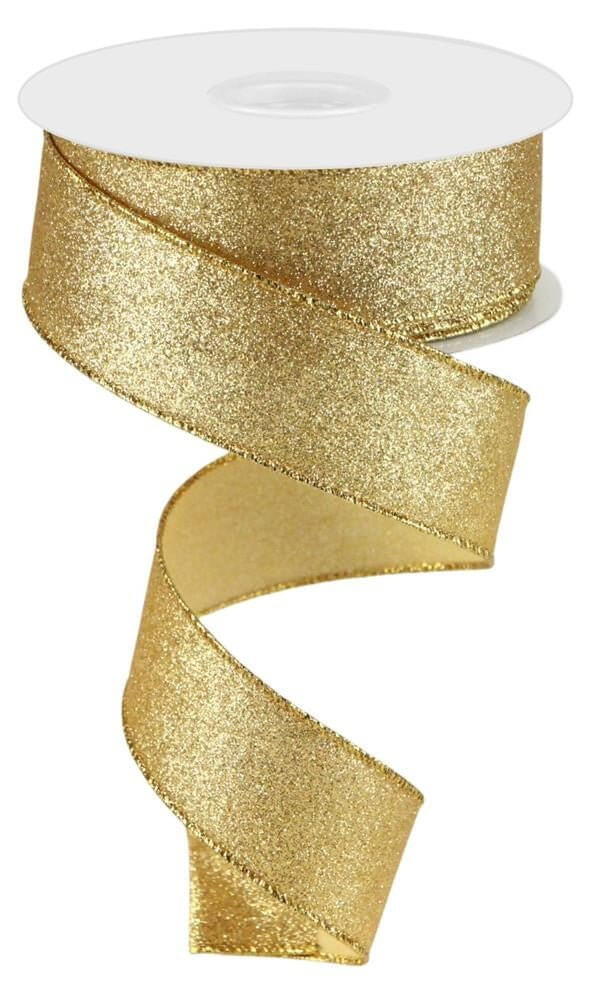 Satinbånd guld glitter lame