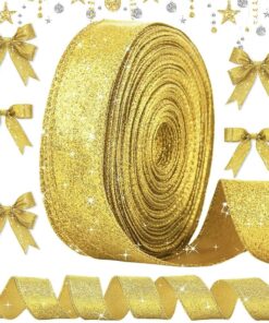 Satinbånd guld glitter lame