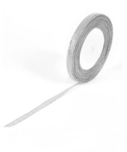 Satinbånd sølv glitter lame