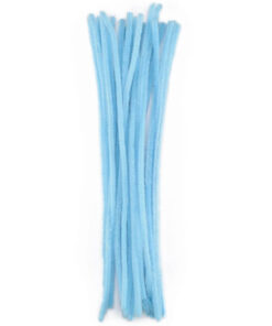 Chenille lyseblå piberensere 6mm 30cm