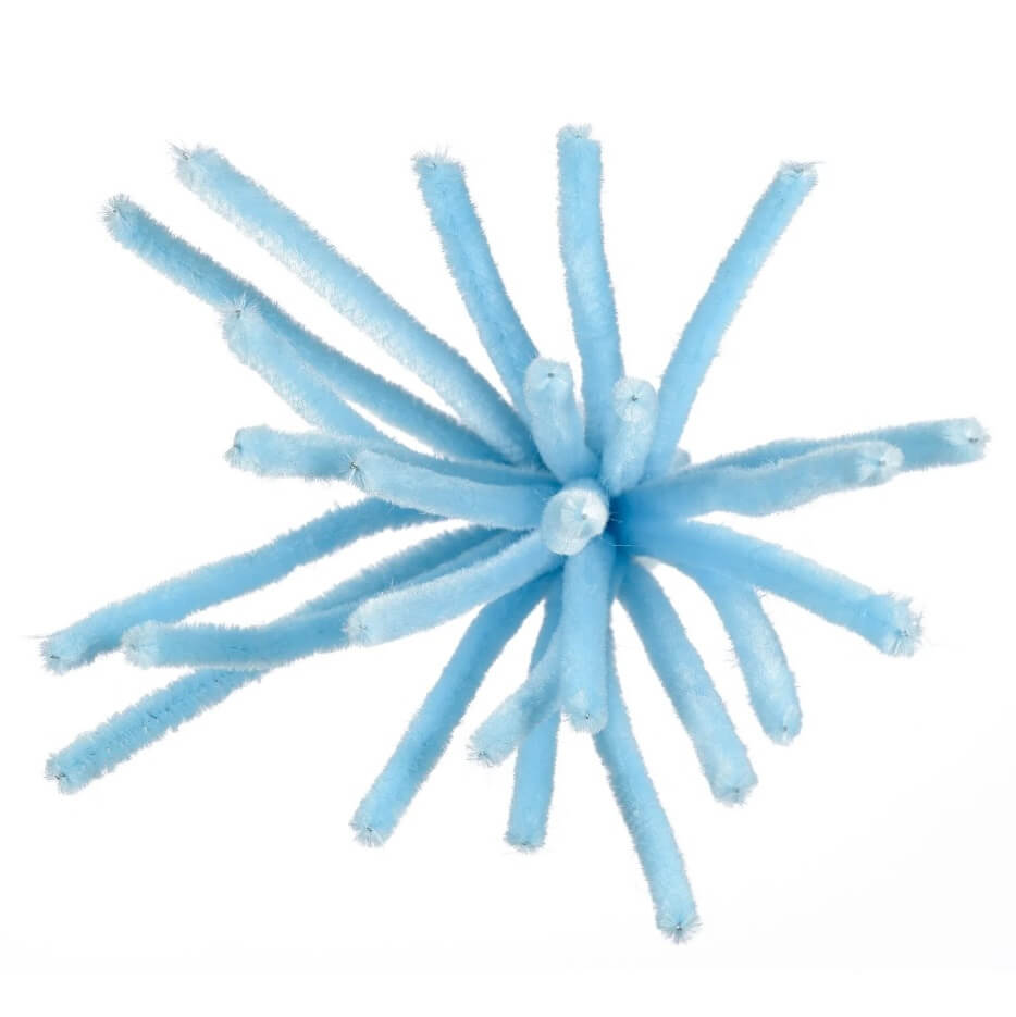 Chenille lyseblå piberensere 6mm 30cm