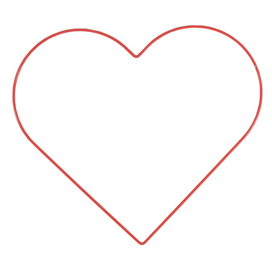 Rød hjerteformet metalramme fra Vaessen Creative til DIY-dekorationer og kreative projekter.