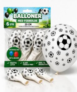 Balloner med fodbolde 29 cm 6 stk latex balloner til fodbold fødselsdag og temafest packshot
