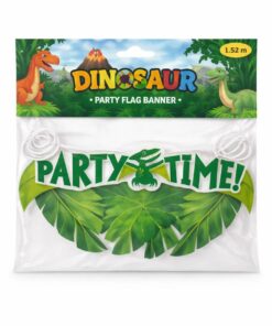 Dinosaur flag guirlande 1,52m Party Time banner til børnefødselsdag i original emballage