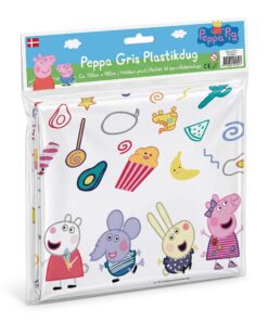 Gurli Gris plastik dug 120x180 cm i emballage til børnefødselsdag med Peppa Pig motiv
