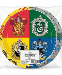 Harry Potter paptallerkner 23 cm 8 stk med Hogwarts design i emballage