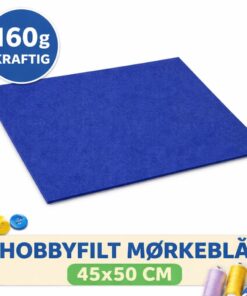 Hobbyfilt mørkeblå 45x50 cm 160g – kraftig filt til kreative projekter og DIY