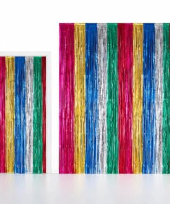 Multi farvet glimmerforhæng 100x240 cm folie dørgardin til fest og photo booth baggrund