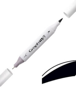 Graph’it Twin Brush Marker GI89909 sort alkoholbaseret tusch med brush-spids og fin spids