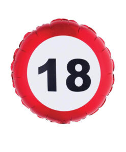 Folieballon rund 18 år vejskilt