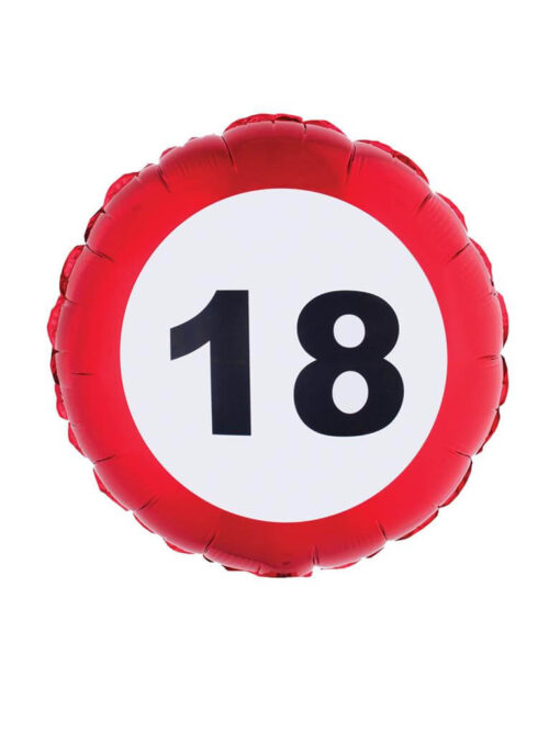 Folieballon rund 18 år vejskilt
