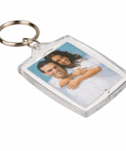 Nøglering med billede i klar akryl 3,2 x 4,6 cm packshot