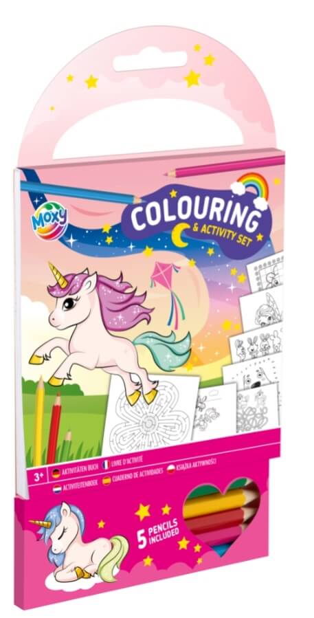 Malebøger med farveblyanter med enhjørning