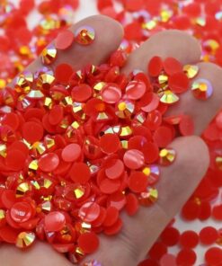 Rhinsten 3mm iriserende rød