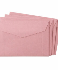 C6 kuverter 5-pak i gammelrosa fra Papperix vist som packshot med strukturerede premium kuverter til A6 kort.