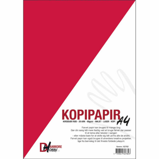 Papir Kirsebær Rød A4