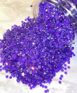 Rhinsten 4mm iriserende mørk lilla