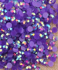 Rhinsten 4mm iriserende mørk lilla