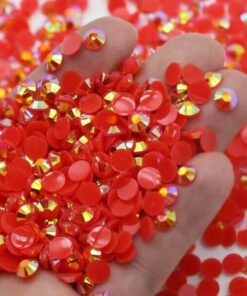 Rhinsten 5mm iriserende røde