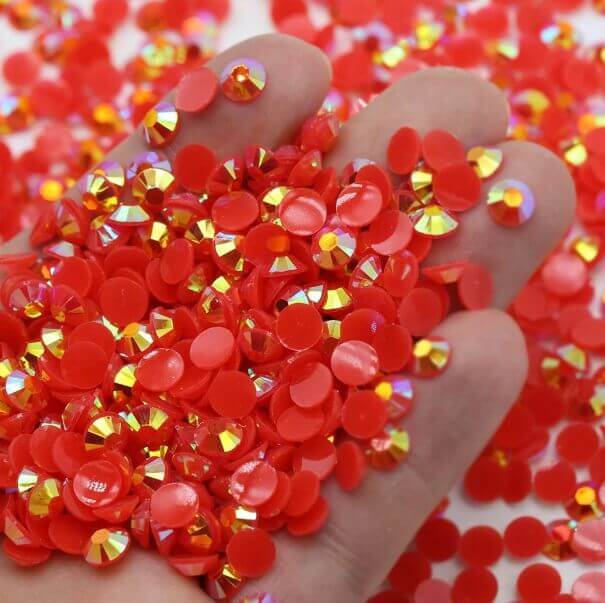 Rhinsten 5mm iriserende røde