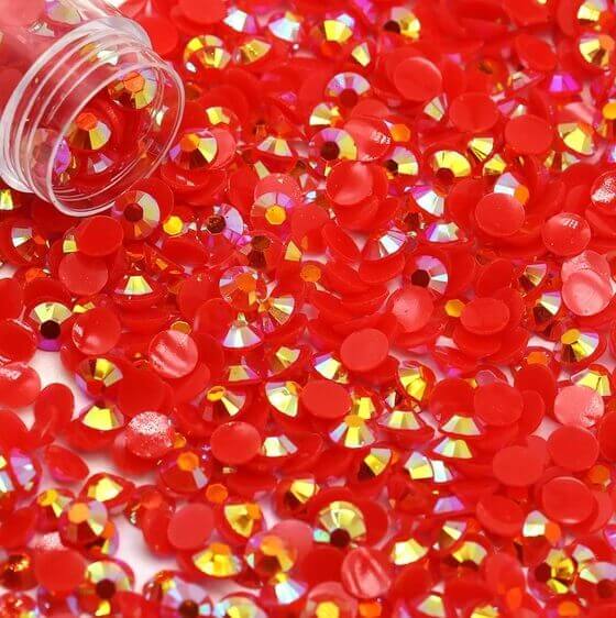 Rhinsten 5mm iriserende røde