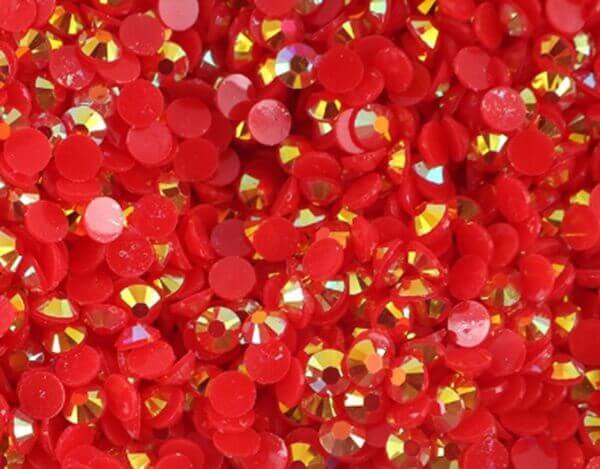 Rhinsten 5mm iriserende røde