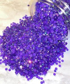 Rhinsten 6mm iriserende mørk lilla