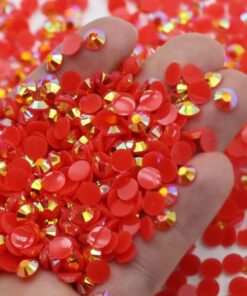 Rhinsten 6mm iriserende røde