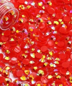 Rhinsten 6mm iriserende røde