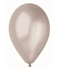 Sølv metallic ballon 30 cm – blank latex ballon til fest og dekoration
