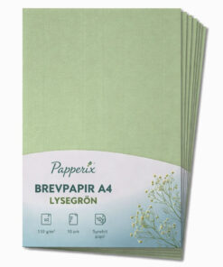 A4 brevpapir lysegrøn 110g fra Papperix – struktureret syrefrit papir i 10-pak