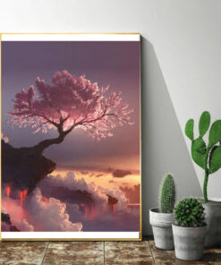 Diamond Painting med træ og lava