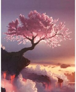 Diamond Painting med træ og lava