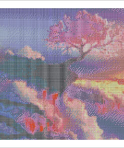 Diamond Painting med træ og lava