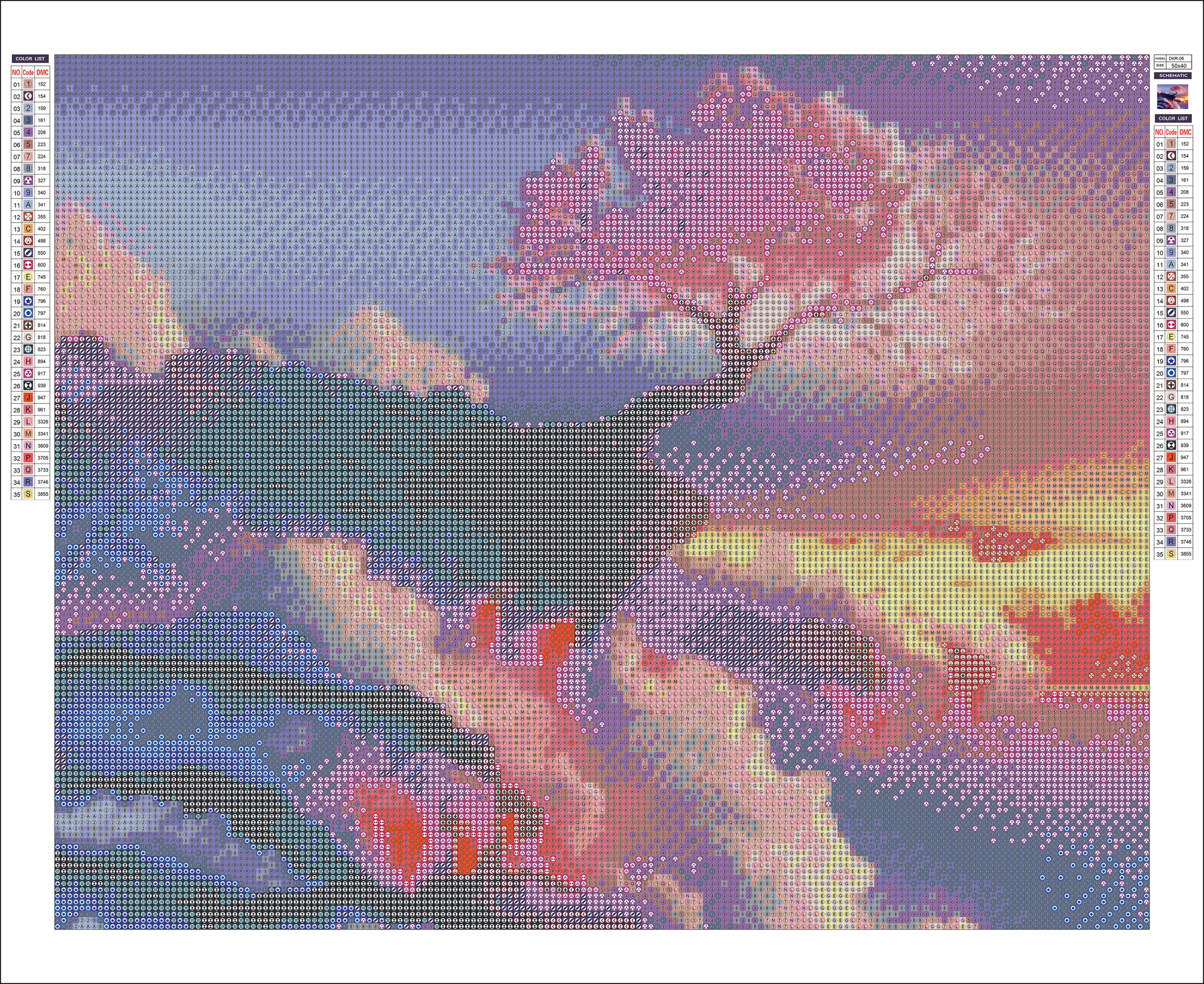 Diamond Painting med træ og lava