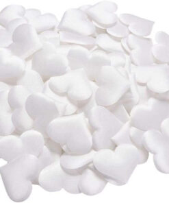 Store hvide stof hjerter