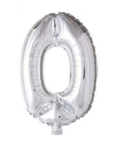 Folie talballon nummer 0 sølv