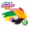 Marabou fjer mix 12 cm – 17 stk farverige hobbyfjer til dekoration, scrapbooking og kreative projekter