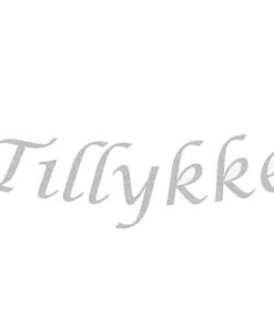 Guirlande med Tillykke i sølv