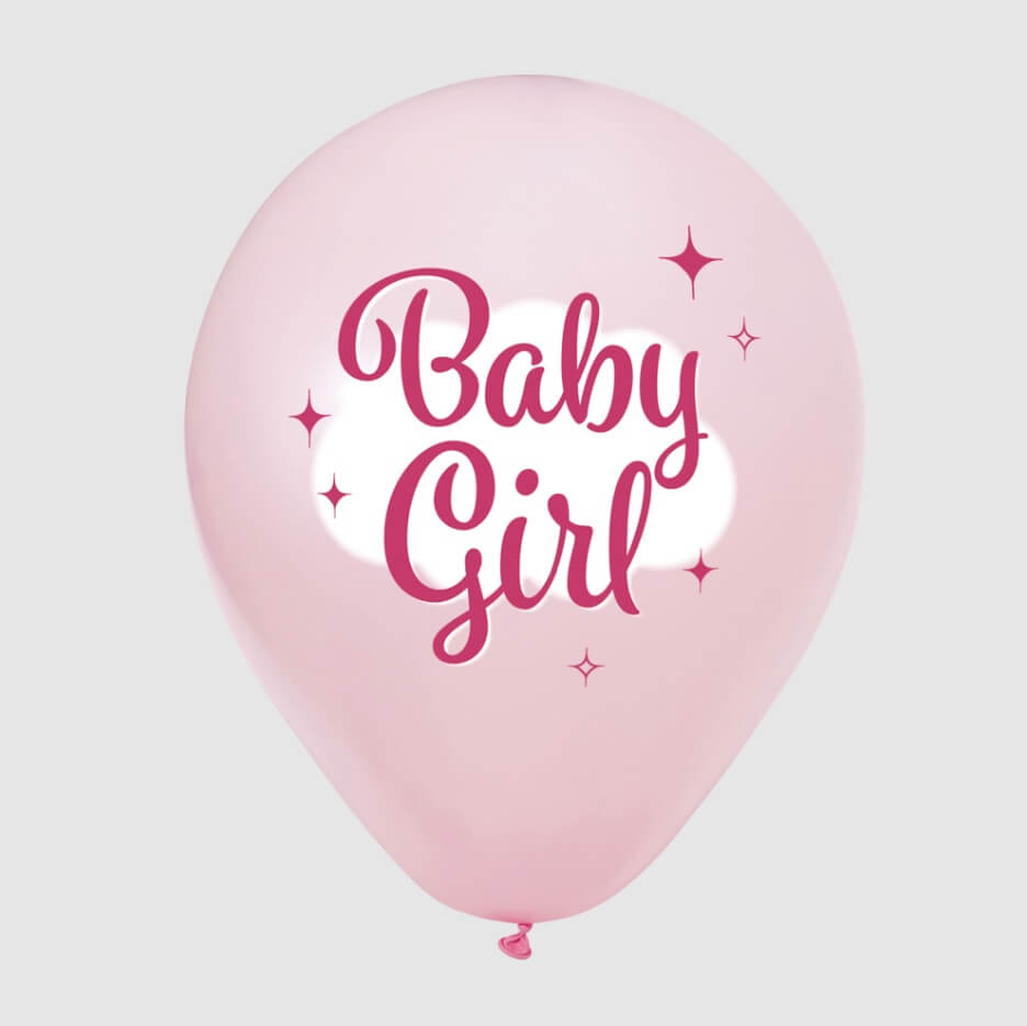 Lyserød ballon med Baby Girl