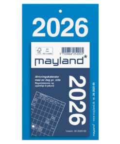 Mayland afrivningskalender med bagsidetekst 2026