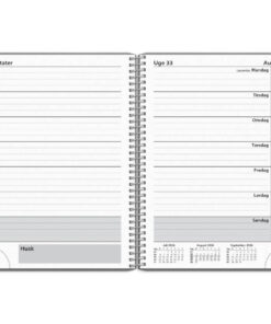 Mayland ugekalender tværformat grå PP-plast 2026