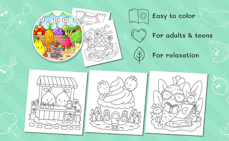 Malebog Cozy Foodie - Cozy Coloring - Coloring Book Cafe