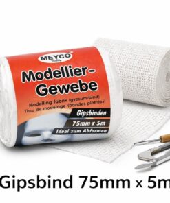 Gipsbind 75mm x 5m i rulle til maskefremstilling og skulpturer