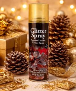 Guld glitter spray 100ml til julepynt og dekoration – glitter spray med gylden glimmereffekt