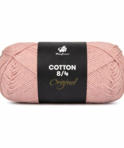 Mayflower Cotton 8/4 bomuldsgarn i støvet rosa farve på hvid baggrund