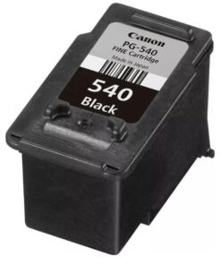 Original Canon PG-540 sort blækpatron og emballage på lys baggrund.