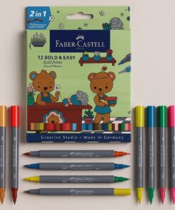 Faber-Castell Goldfaber Sketch Marker sæt med 12 alkoholbaserede dobbeltspids tusser i farverig emballage.